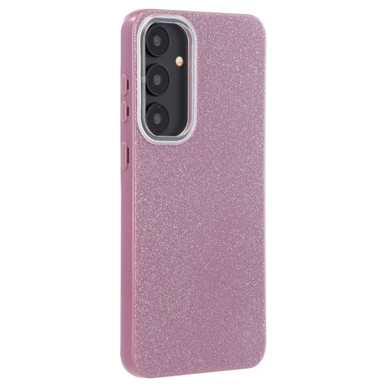 For Samsung Galaxy S25 Case IMD Glitter TPU Phone Cover Large Camera Cutout - Purple