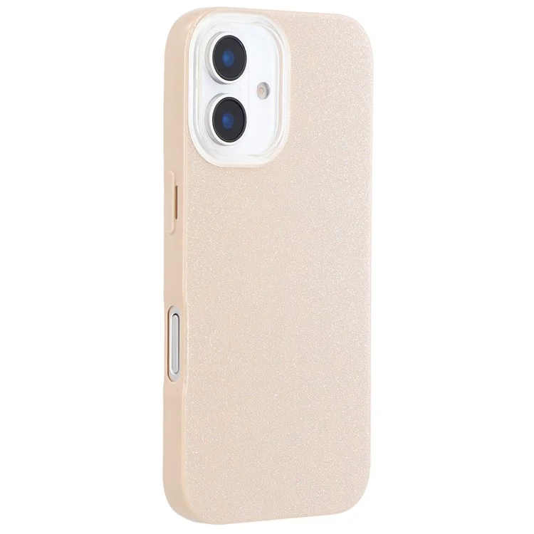 For iPhone 16 Plus Case IMD Glitter TPU Phone Cover Large Camera Cutout - Brown  /  Brown