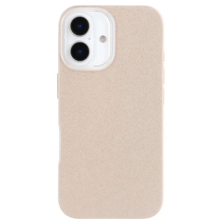 For iPhone 16 Plus Case IMD Glitter TPU Phone Cover Large Camera Cutout - Brown  /  Brown