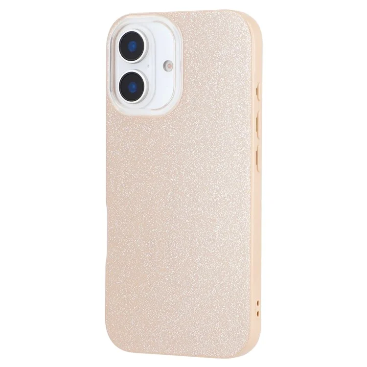 For iPhone 16 Plus Case IMD Glitter TPU Phone Cover Large Camera Cutout - Brown  /  Brown