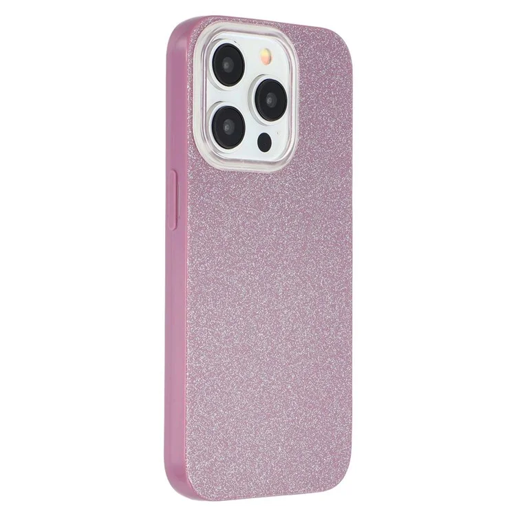 Pour iPhone 15 Pro Max Étui TPU paillettes IMD Couvercle de téléphone Découpe de grande caméra - Violet