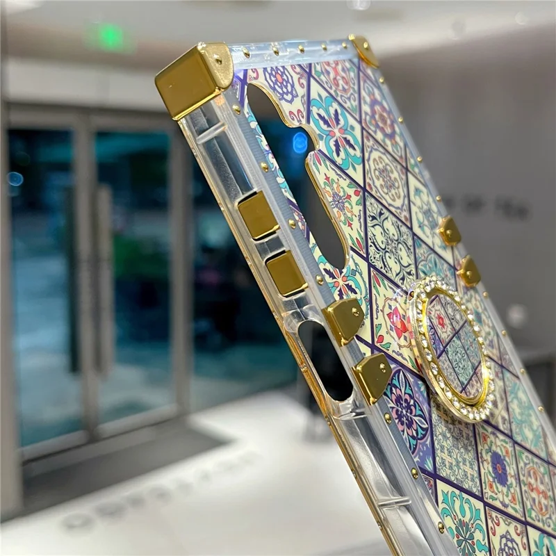 Voor Samsung Galaxy A16 5G / A16 4G hoesje etnisch stijlpatroon galvaniseren TPU + PC telefoonhoesje met standaard - 4#