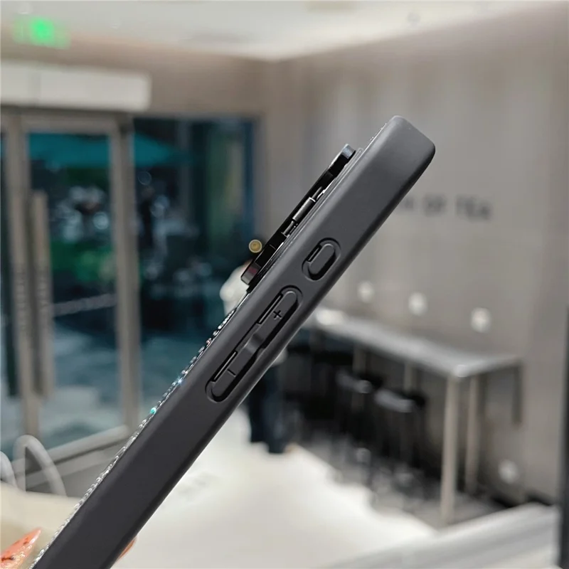 For iPhone 16 Pro Max Magnetic Case Mirror Surface TPU+PC Phone Cover with Lens Frame Kickstand - Rose