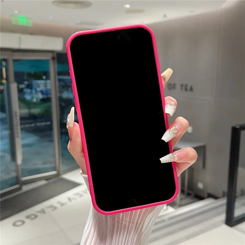 For iPhone 16 Pro Max Magnetic Case Mirror Surface TPU + PC Shockproof Phone Cover - Rose