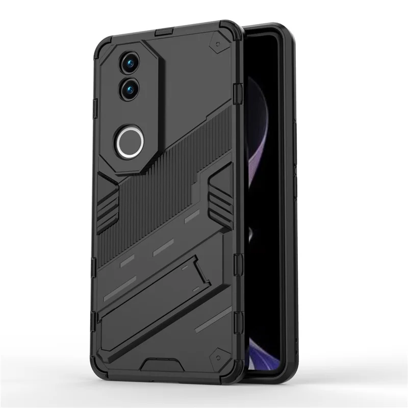 Étui pour vivo V50 5G PC + TPU Antichoc avec Support - Noir