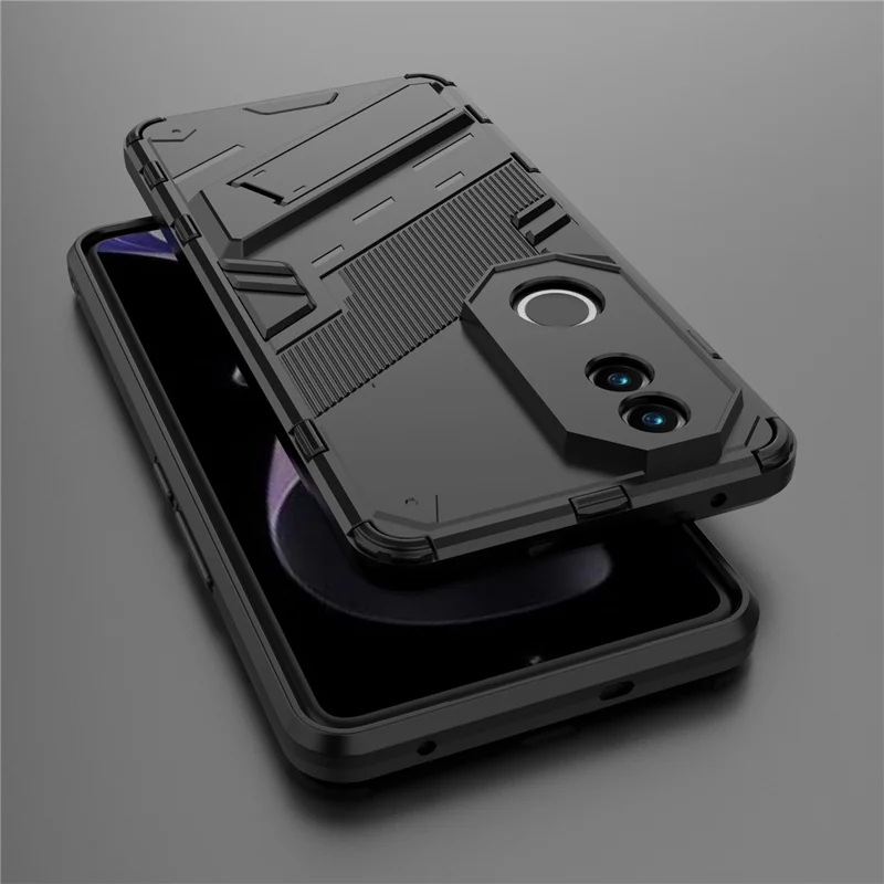 Étui pour vivo V50 5G PC + TPU Antichoc avec Support - Noir