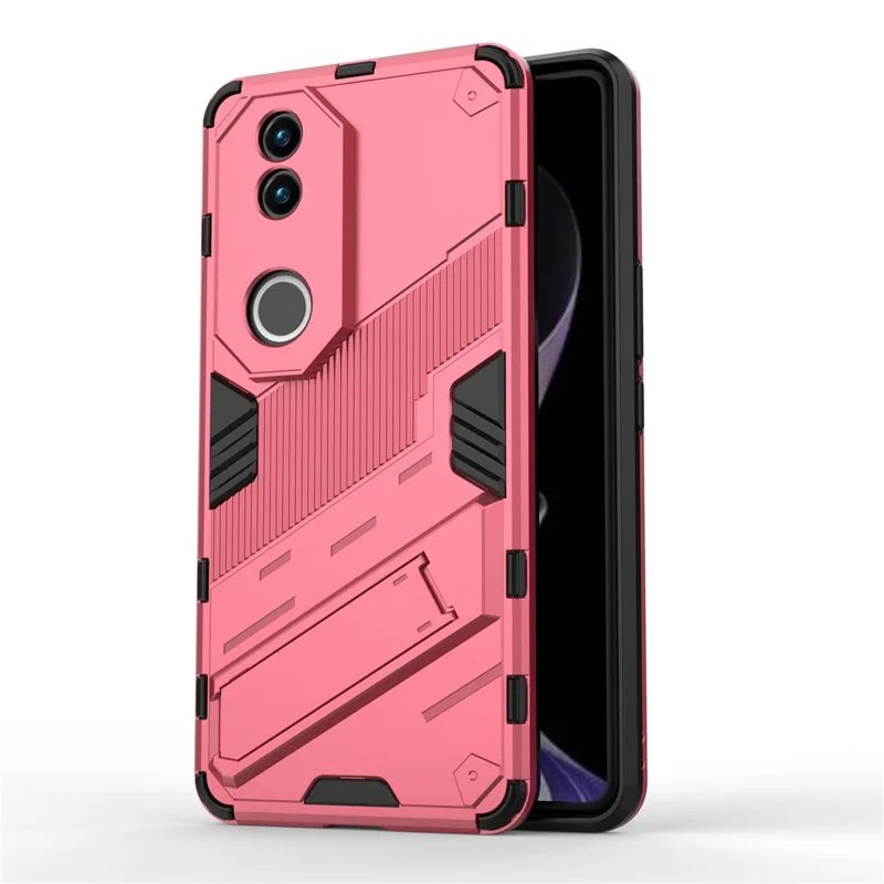 For vivo V50 5G Case PC + TPU Shockproof Phone Cover with Kickstand - Rose