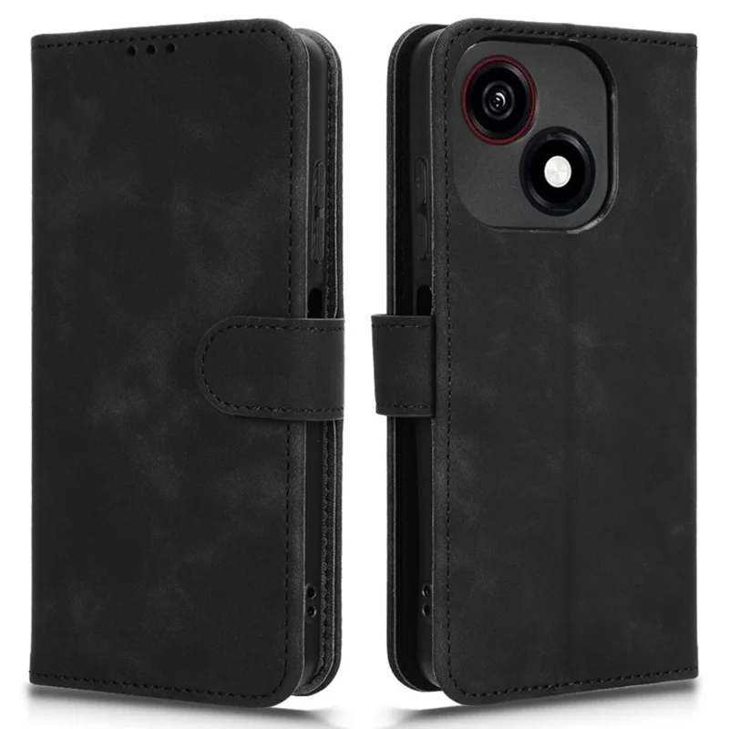 Per ZTE Blade A35e Cover in Pelle Effetto Morbido Antiurto Portafoglio Flip - Nero