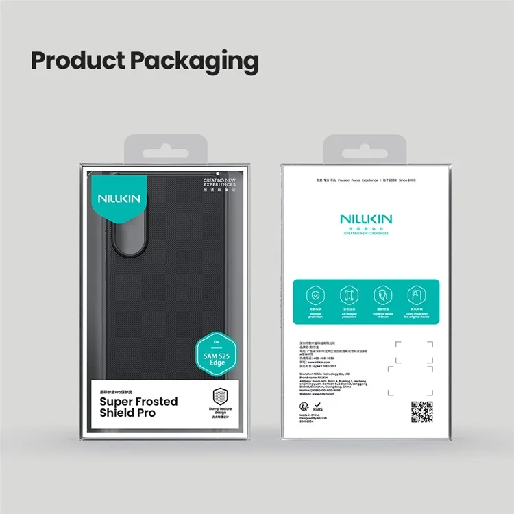 NILLKIN Frosted Shield Pro per Samsung Galaxy S25 Edge Cover Opaco PC + TPU Custodia per Cellulare - Nero
