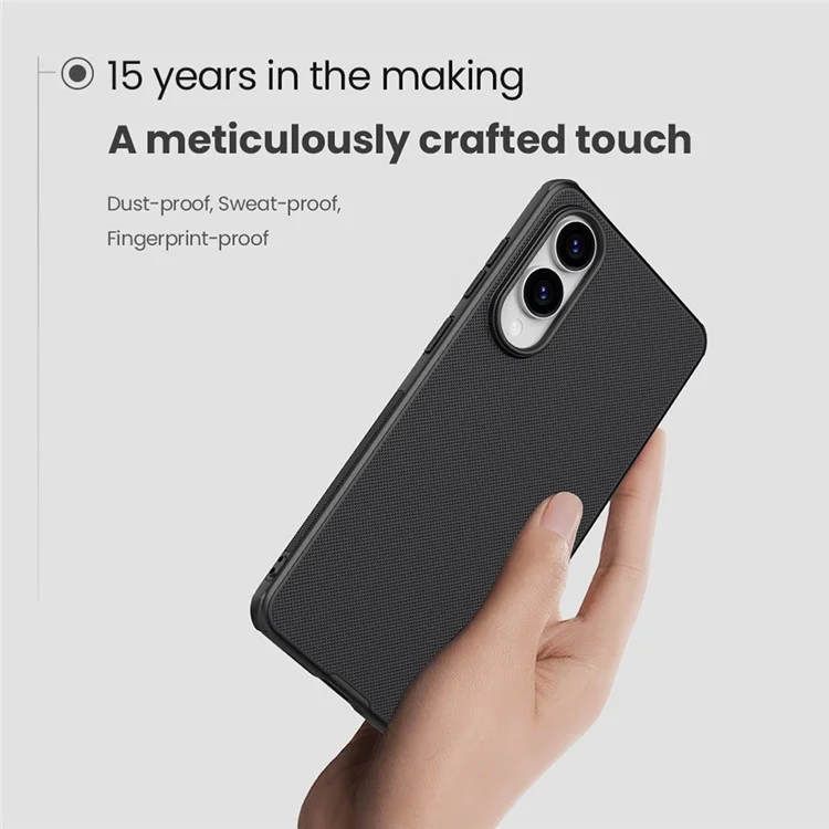 NILLKIN Frosted Shield Pro per Samsung Galaxy S25 Edge Cover Opaco PC + TPU Custodia per Cellulare - Nero