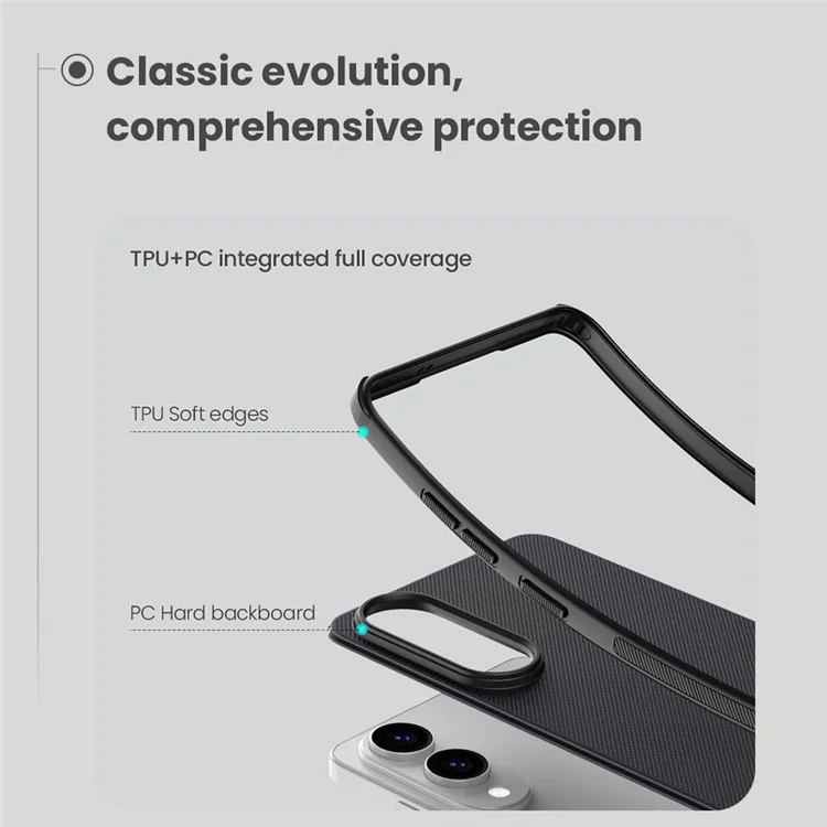 NILLKIN Frosted Shield Pro per Samsung Galaxy S25 Edge Cover Opaco PC + TPU Custodia per Cellulare - Nero