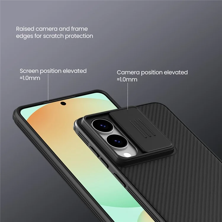 NILLKIN Camshield Pro Series for Samsung Galaxy S25 Edge Case PC + TPU Slide Camera Lid Phone Cover - Black