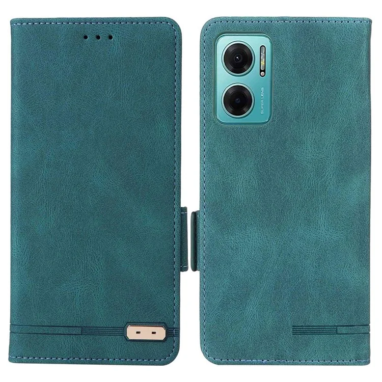 For Xiaomi Redmi 10 5G / Redmi 10 Prime+ 5G / Redmi Note 11E 5G Hardware Decor Leather Phone Case Dual Magnetic Clasp Protective Stand Flip Wallet Cover - Blue