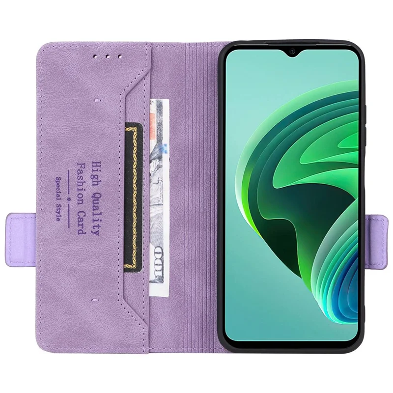 For Xiaomi Redmi 10 5G / Redmi 10 Prime+ 5G / Redmi Note 11E 5G Hardware Decor Leather Phone Case Dual Magnetic Clasp Protective Stand Flip Wallet Cover - Purple