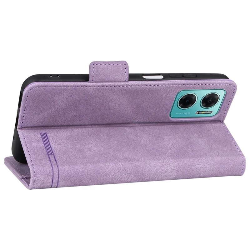 For Xiaomi Redmi 10 5G / Redmi 10 Prime+ 5G / Redmi Note 11E 5G Hardware Decor Leather Phone Case Dual Magnetic Clasp Protective Stand Flip Wallet Cover - Purple