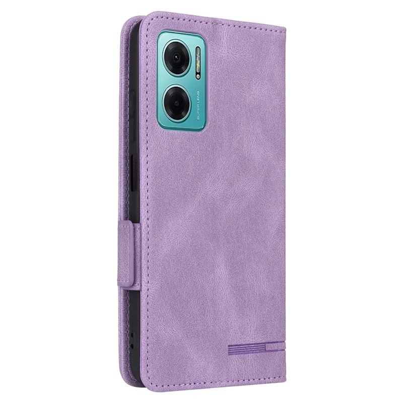 For Xiaomi Redmi 10 5G / Redmi 10 Prime+ 5G / Redmi Note 11E 5G Hardware Decor Leather Phone Case Dual Magnetic Clasp Protective Stand Flip Wallet Cover - Purple