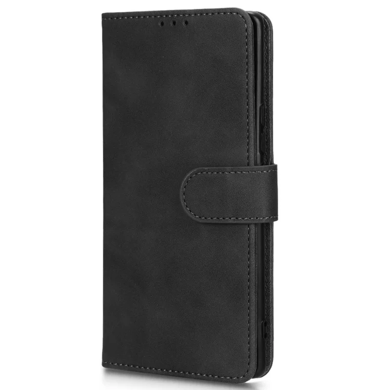 For Honor 70 5G Full Protection PU Leather Phone Case Skin-Touch Feeling Wallet Stand Phone Cover - Black