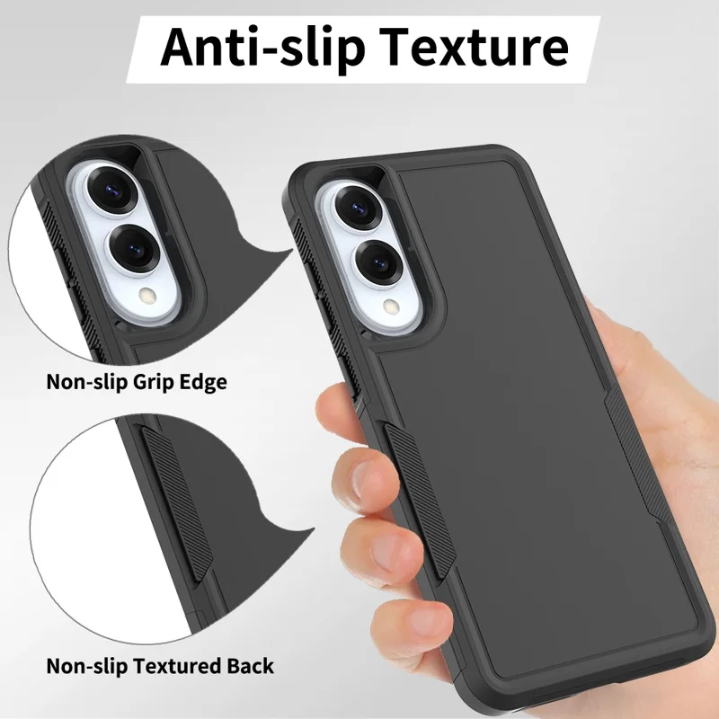 For Samsung Galaxy S25 Edge Case 2 in 1 PC + TPU Shockproof Phone Cover - Black