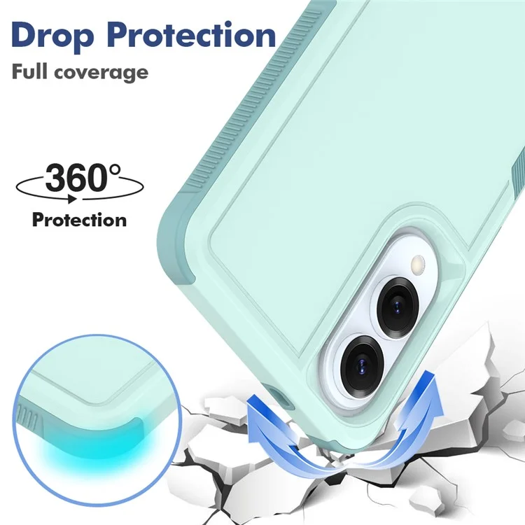 For Samsung Galaxy S25 Edge Case 2 in 1 PC + TPU Shockproof Phone Cover - Mint Green