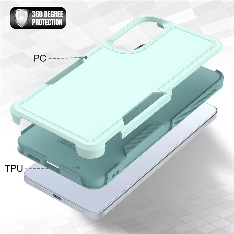 For Samsung Galaxy S25 Edge Case 2 in 1 PC + TPU Shockproof Phone Cover - Mint Green