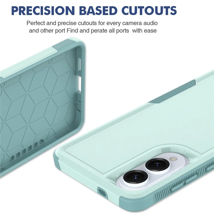 For Samsung Galaxy S25 Edge Case 2 in 1 PC + TPU Shockproof Phone Cover - Mint Green