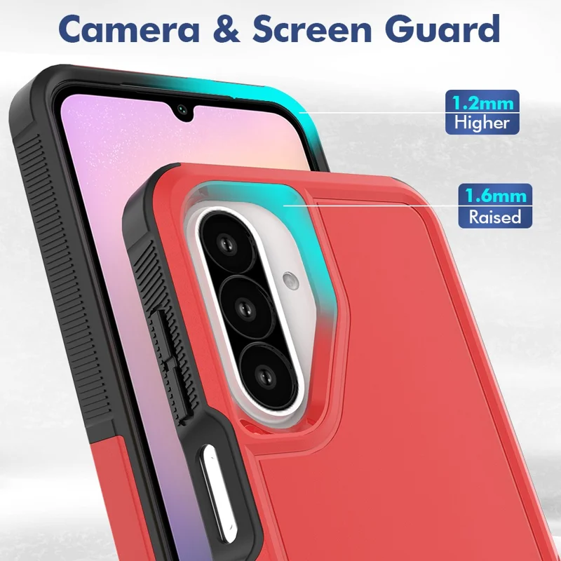 Til Samsung Galaxy A26 5G Taske 2 i 1 PC + TPU Støjsikker Telefonbeskyttelse - Rød
