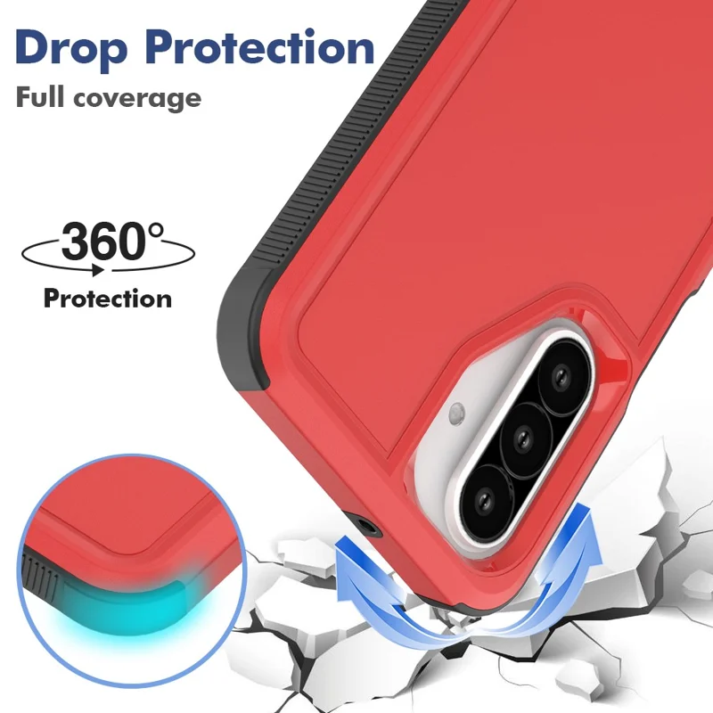 Til Samsung Galaxy A26 5G Taske 2 i 1 PC + TPU Støjsikker Telefonbeskyttelse - Rød