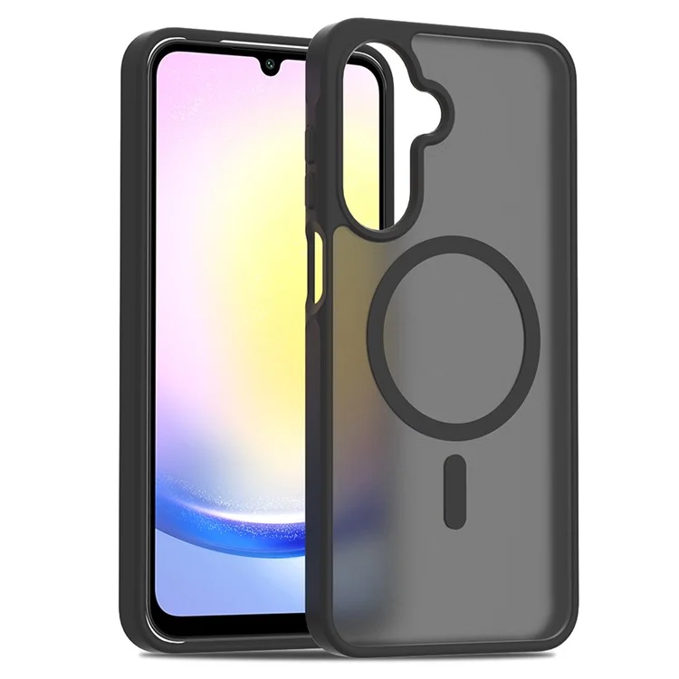 Cover per Samsung Galaxy A26 5G Compatibile con MagSafe, Cornice in TPU, Retro in Acrilico, Protezione Touchscreen - Nero