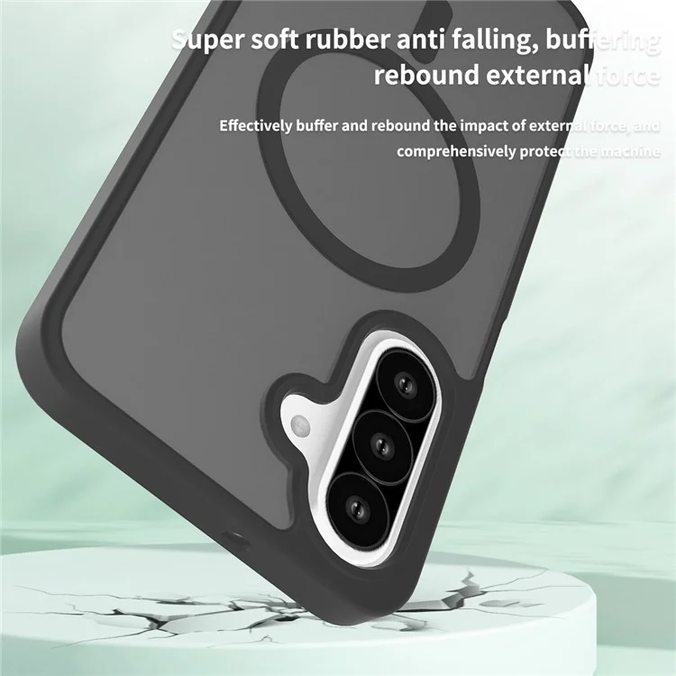 Cover per Samsung Galaxy A26 5G Compatibile con MagSafe, Cornice in TPU, Retro in Acrilico, Protezione Touchscreen - Nero