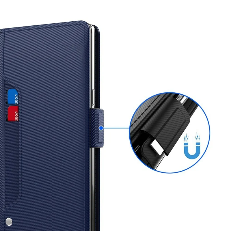 For Realme P3 Pro 5G Case Stand PU Leather Phone Cover Card Holder Mirror - Blå
