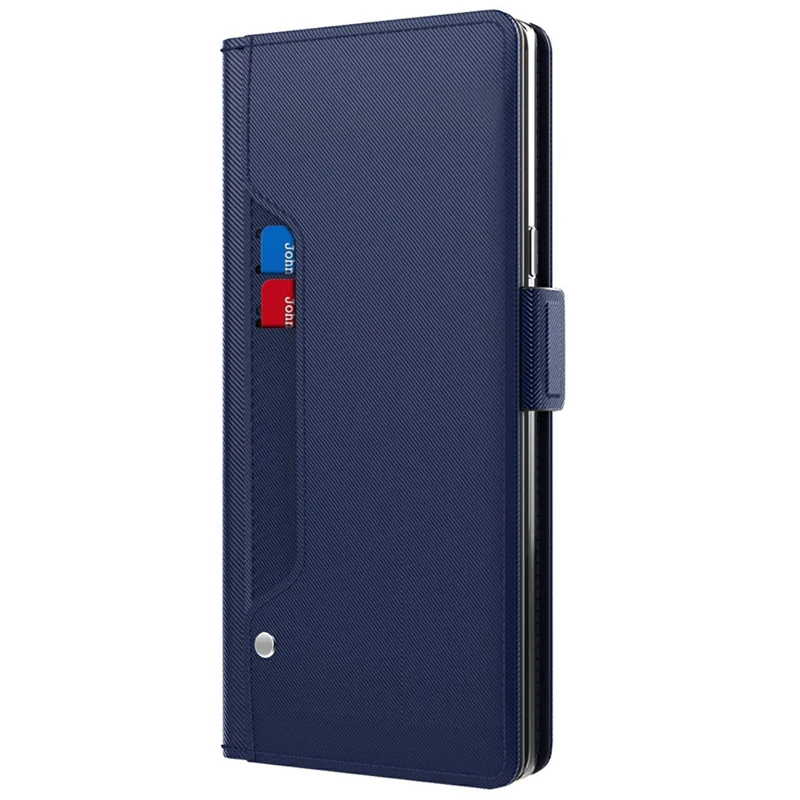 For Realme P3 Pro 5G Case Stand PU Leather Phone Cover Card Holder Mirror - Blå