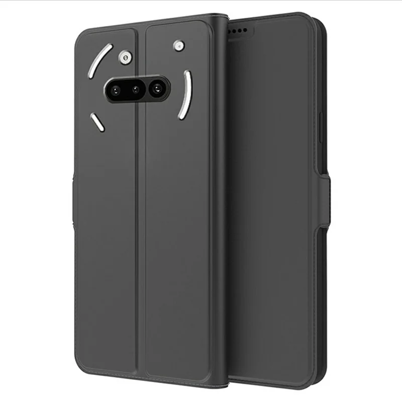 For Nothing Phone (3a) Case Shockproof TPU Inner Shell Leather Phone Cover Card Slot - Black