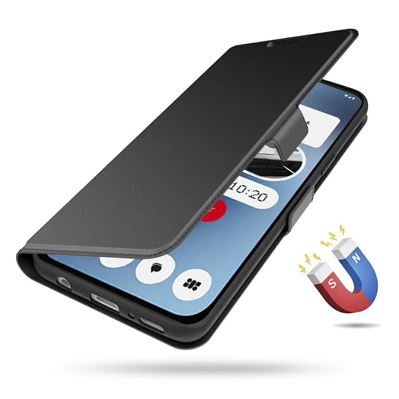 For Nothing Phone (3a) Case Shockproof TPU Inner Shell Leather Phone Cover Card Slot - Black