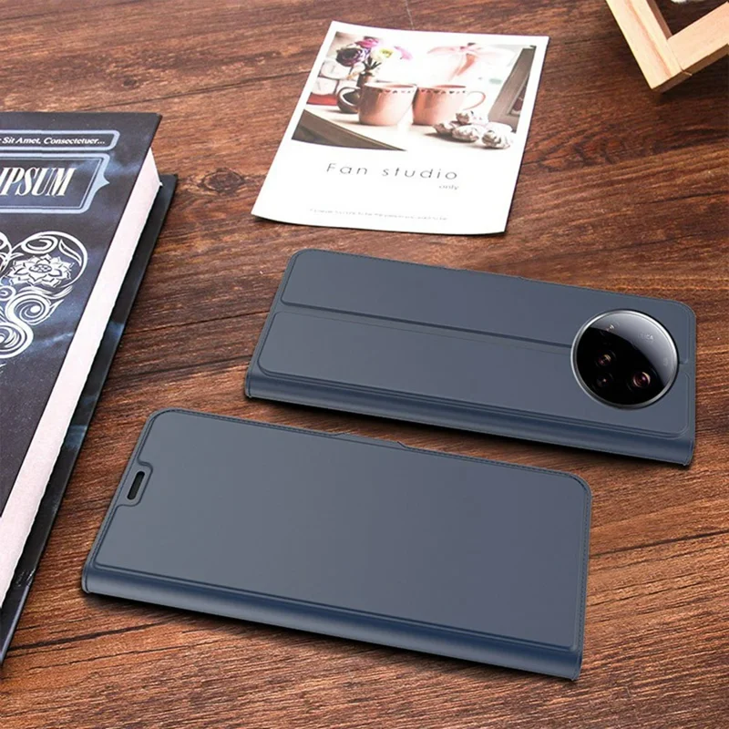 Xiaomi 15 Ultra hoesje Schokbestendig TPU binnenste hoesje Leren telefoonhoesje met kaartsleuf - Blauw