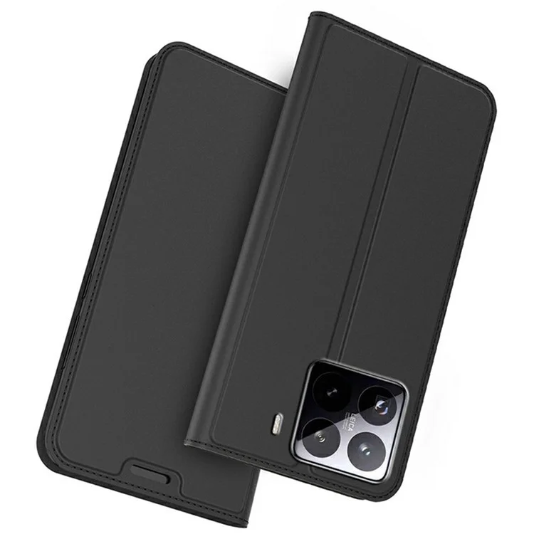 Capa para Xiaomi 15 Pro em Couro Sintético com Suporte para Cartão - Preto