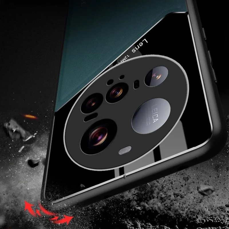 Voor Xiaomi 15 Ultra hoesje Leerlaag PC + TPU telefoon achterkant - Oranje