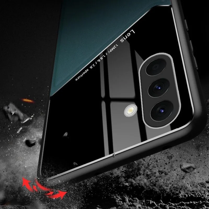 For Samsung Galaxy A26 5G Case Leather Coated PC + TPU Phone Back Cover - Orange