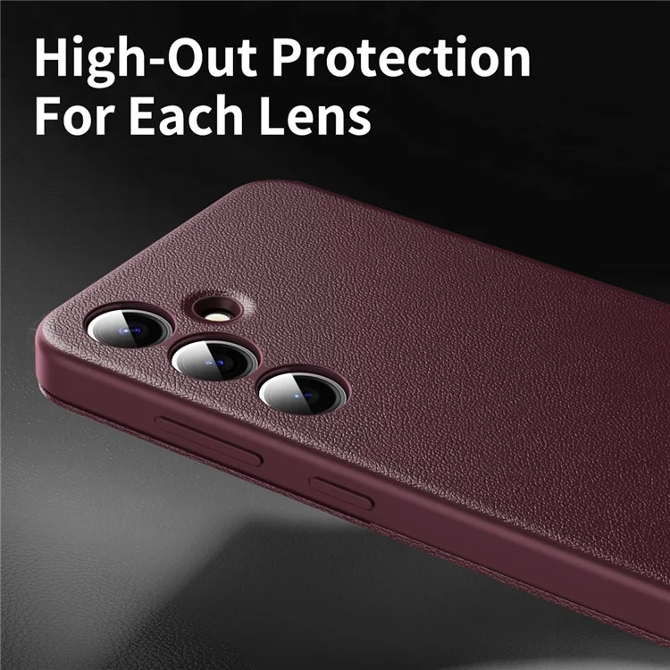 For Samsung Galaxy S24 FE Case with Card Holder Smart View Window Leather Phone Cover - Wine Red