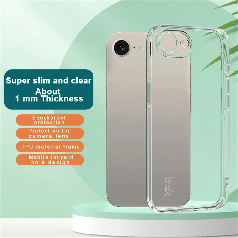 IMAK UX-5 Series For iPhone 16e Case Shockproof TPU Clear Slim Back Shell