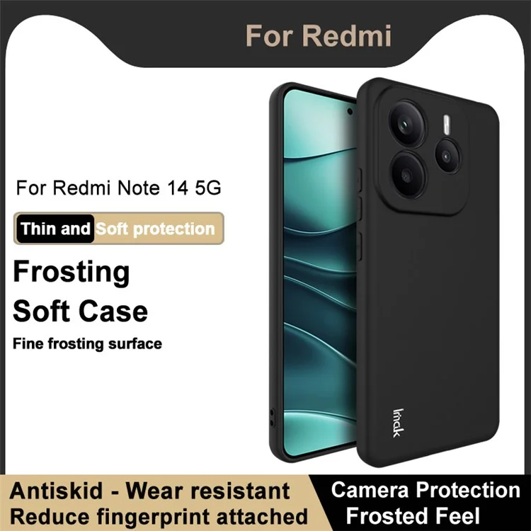 IMAK UC-3 Série para Xiaomi Redmi Note 14 5G Capa Fosca Anti-Impressões Digitais Capa Macia de TPU