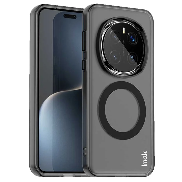 IMAK Pour Honor Magic7 Pro 5G Étui Compatible avec MagSafe Couleur Bonbon Antichoc TPU + PET Coque Arrière - Noir