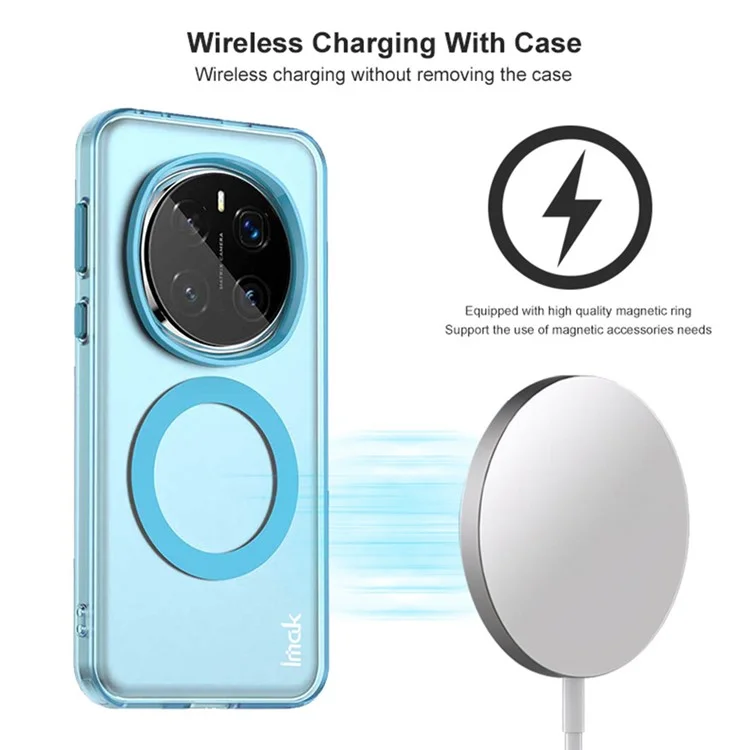 IMAK Pour Honor Magic7 Pro 5G Étui Compatible avec MagSafe Couleur Bonbon Antichoc TPU + PET Coque Arrière - Noir