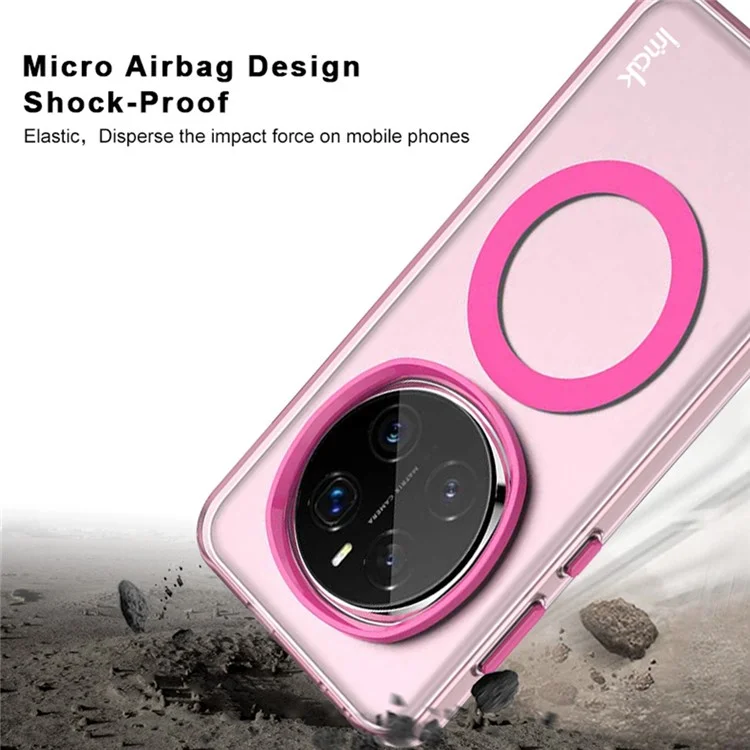 IMAK Pour Honor Magic7 Pro 5G Étui Compatible avec MagSafe Couleur Bonbon Antichoc TPU + PET Coque Arrière - Noir