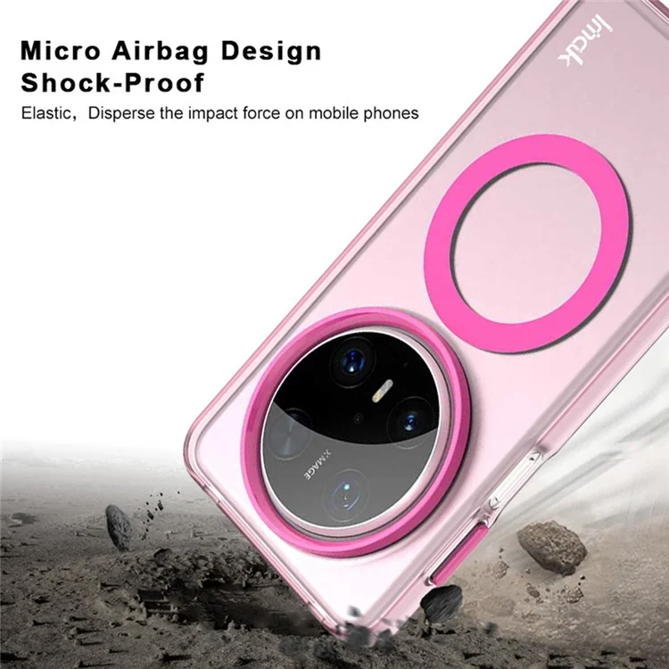 IMAK Pour Huawei Mate 70 Pro / Mate 70 Pro+ Coque Compatible avec MagSafe Couleur Bonbon Antichoc TPU + PET Dos - Noir