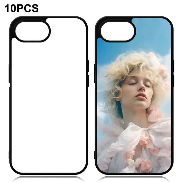 Pack de 10 Fundas para iPhone 16e - Carcasa de PC + TPU para Teléfono, Compatible con Impresión por Transferencia Térmica
