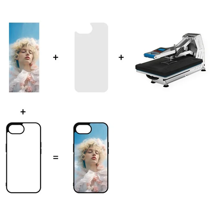Pack de 10 Fundas para iPhone 16e - Carcasa de PC + TPU para Teléfono, Compatible con Impresión por Transferencia Térmica
