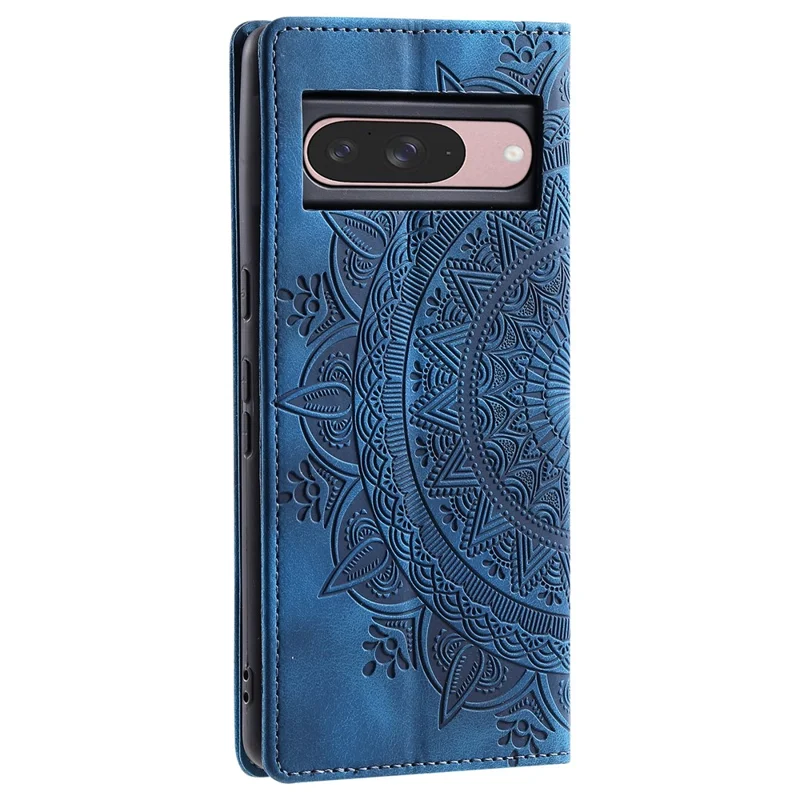 Style-010 For Google Pixel 10 Pro  /  Pixel 10 Case Magnetic Closing Leather Phone Cover Pattern Imprinted - Blue
