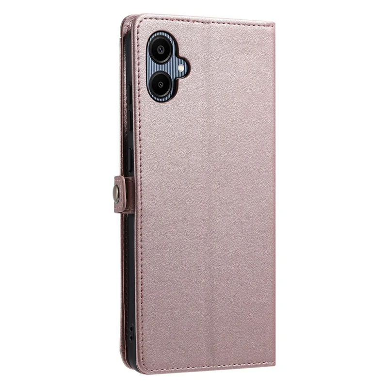 For Samsung Galaxy A06 5G Leather Case with Wrist Strap Wallet Stand Phone Cover - Rose Gold