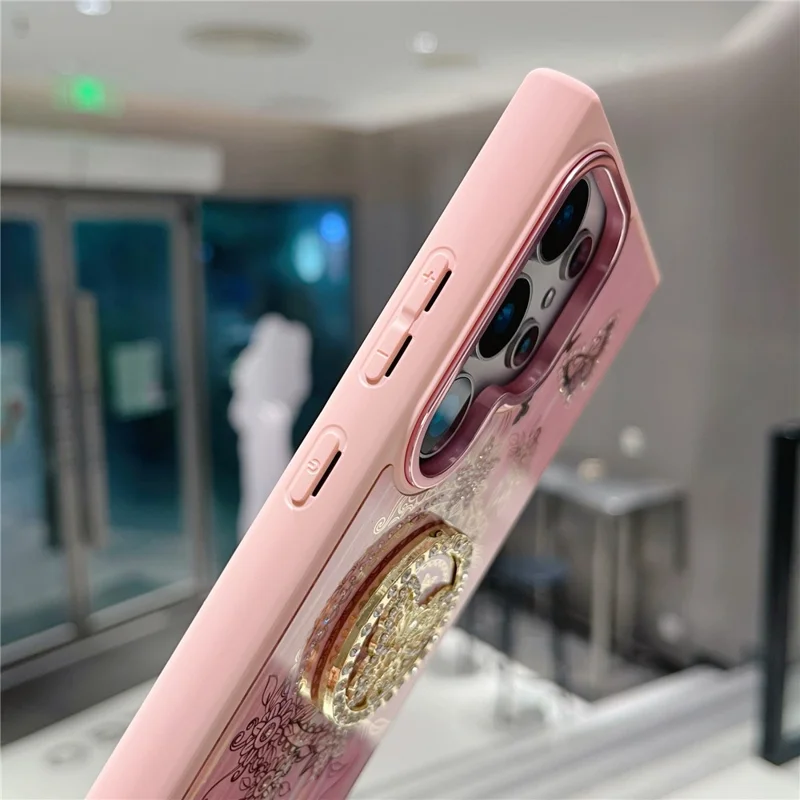 For Samsung Galaxy S25 Ultra Case Aurora Butterfly Pattern TPU + PC Phone Back Cover with Kickstand - White