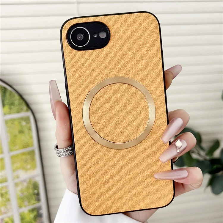 Cover per iPhone 16e Antiurto in TPU + Tessuto Compatibile con MagSafe - Arancione